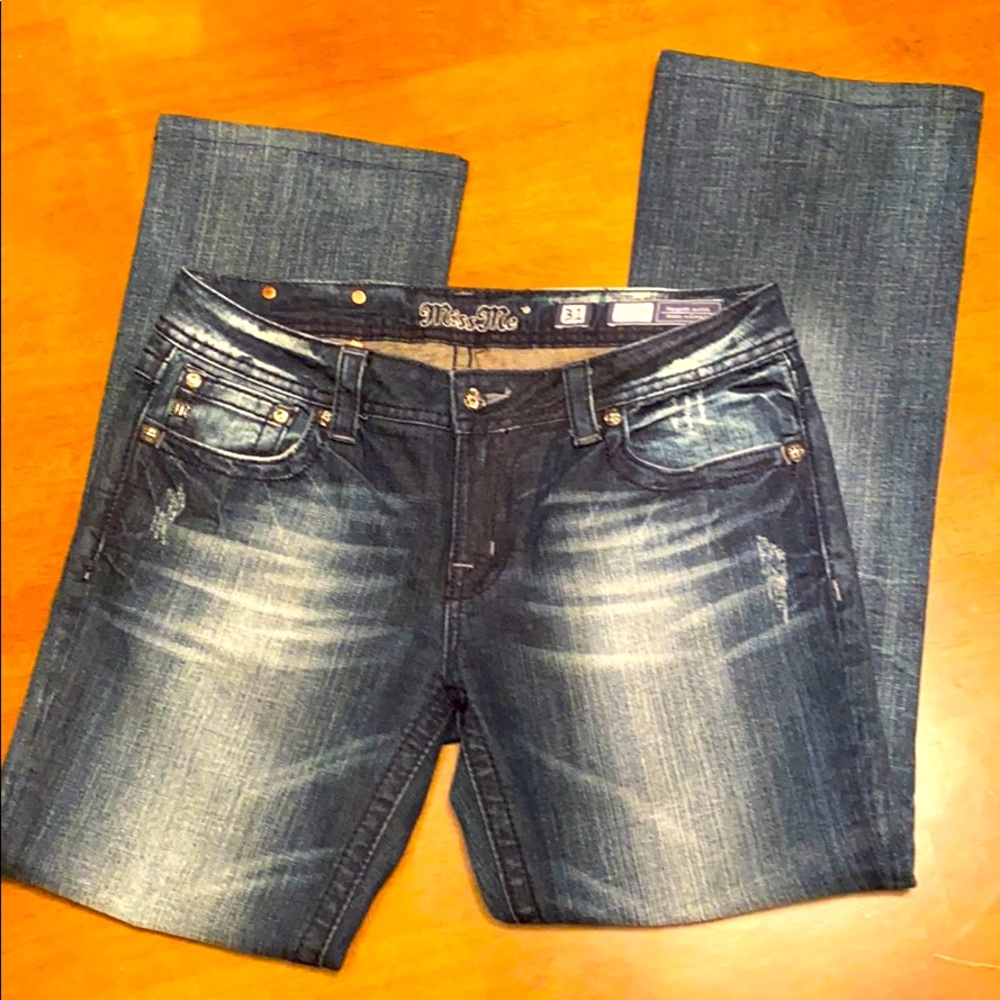 Dark-wash boot cut jeans